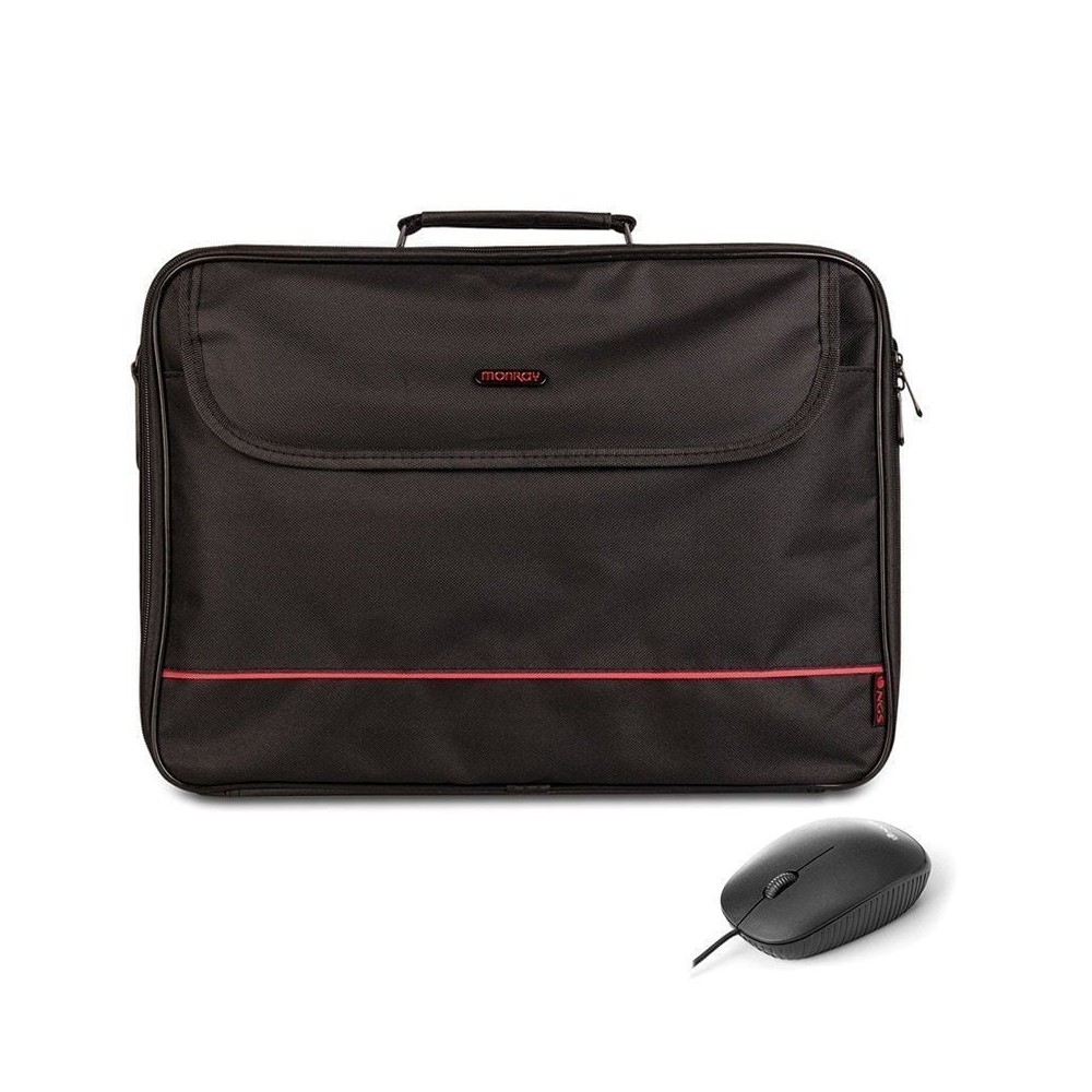 Maletín + Ratón Monray Bureau Kit para Portátiles hasta 16'/ Negro