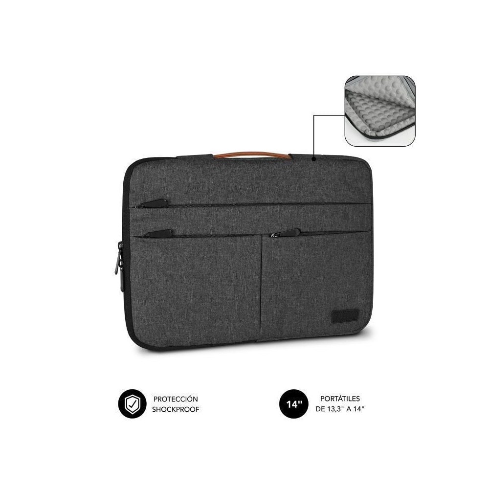 Funda Subblim Air Padding 360 Sleeve para Portátiles hasta 14'/ Gris Oscuro