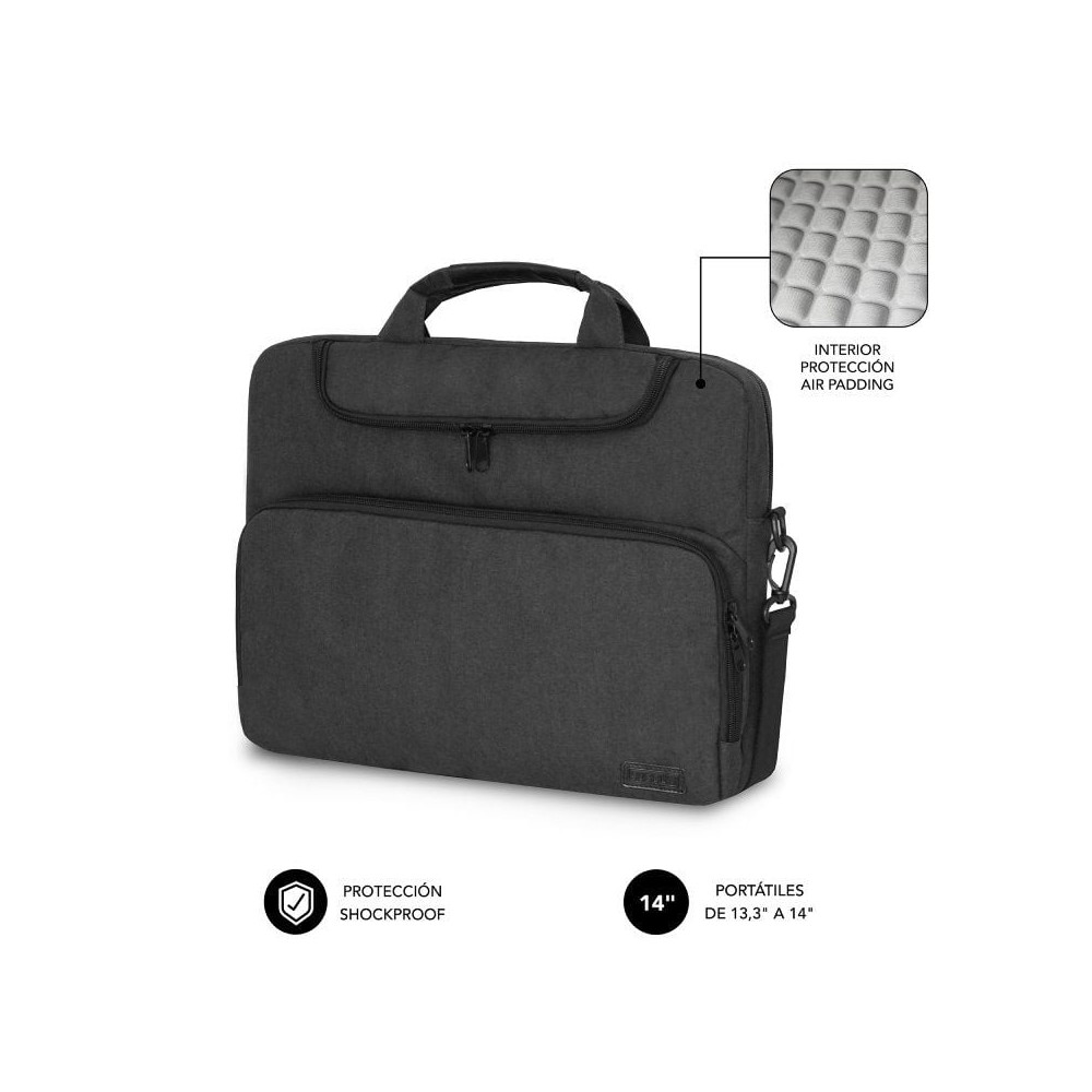 Maletín Subblim Air Padding para Portátiles hasta 14'/ Gris Oscuro