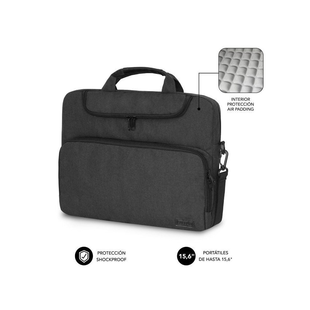 Maletín Subblim Air Padding para Portátiles hasta 15.6'/ Gris Oscuro