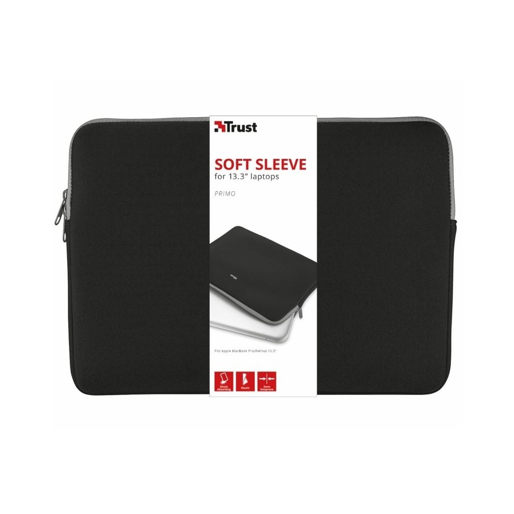 Funda Trust Primo Soft Sleeve para Portátiles hasta 13.3'/ Negra