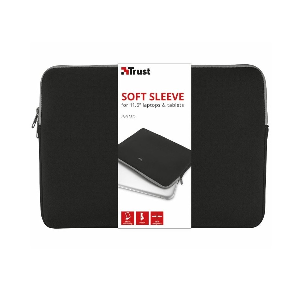 Funda Trust Primo Soft Sleeve para Portátiles/ Tablets hasta 11.6'/ Negra
