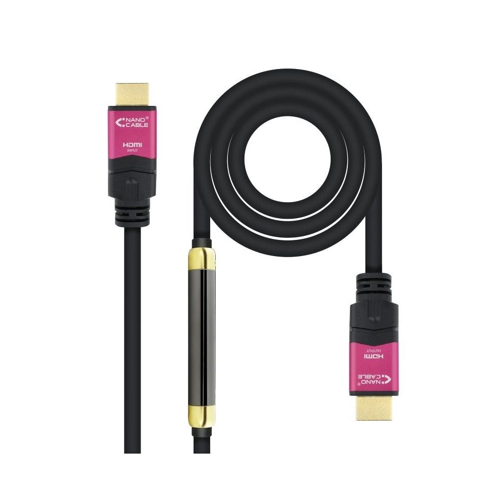 Cable HDMI 2.0 4K Nanocable 10.15.3730/ HDMI Macho - HDMI Macho/ 30m/ Negro | NANO CABLE